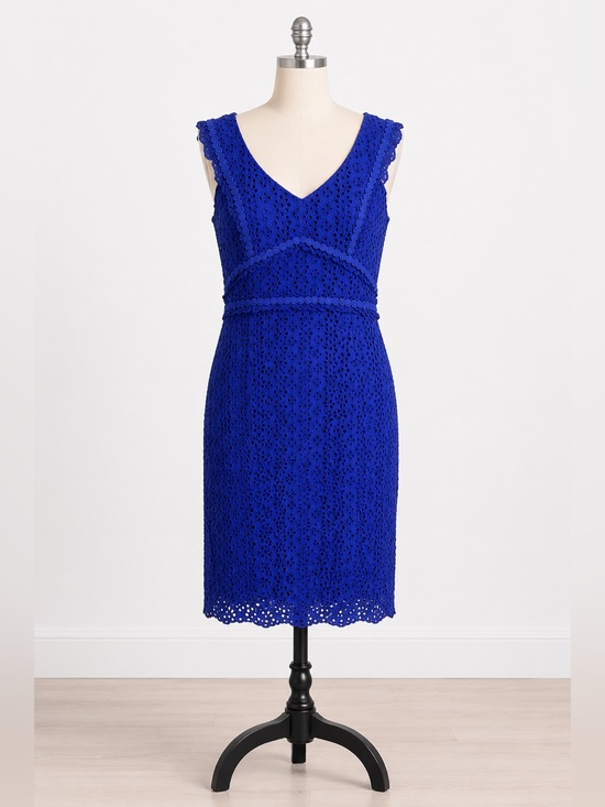 Lilly Pulitzer Dresses & Skirts - Lilly Pulitzer Kaylee Eyelet Shift Dress Blue Cotton Sleeveless Size 4